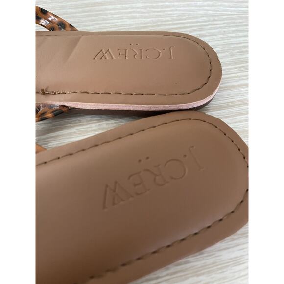 NEW J.Crew Women’s Animal Tortoise Print flip flop‎ Thing Sandals Sz 6 Cushioned - Picture 3 of 4